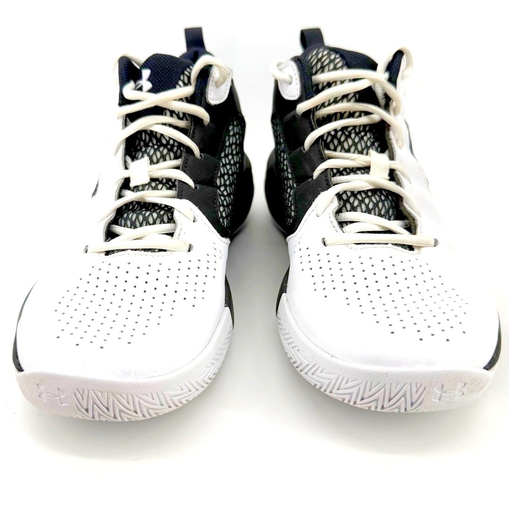 Under Armour Lockdown 5 Basketball Shoes Mens 10 White Black Athletic Shoes - Picture 7 of 11